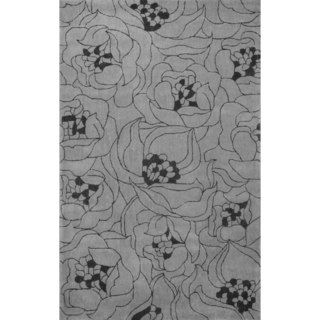 Nuloom Hand tufted Floral Synthetics Grey Rug (5 X 8)
