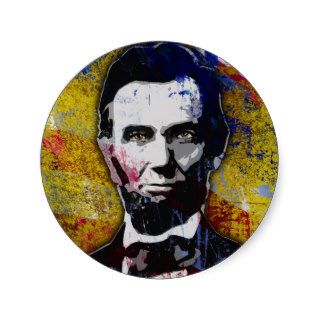 Abraham Lincoln   Painting Round Stickers