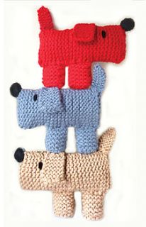 scruff the dog learn to knit kit by gift horse knit kits