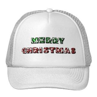 Leopard Print Merry Christmas Trucker Hats