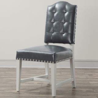 Allure Silver Leather Dining Chair (set Of 2)