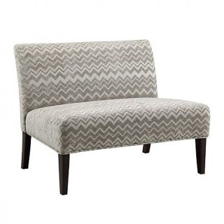 Home Origin Lydia Armless Settee   Gray Chevron
