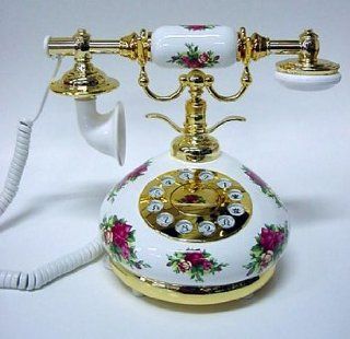 "Cottage Roses" Porcelain French Style Telephone   Unique Decorative Items