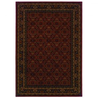 Traditional Red/ Black Area Rug (67 X 96)