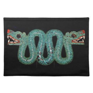 Jade Turquoise Serpent Aztec Mayan Mexican Placemats