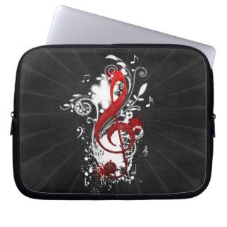Cool Music notes dotted swirls flowers splatter Laptop Sleeves