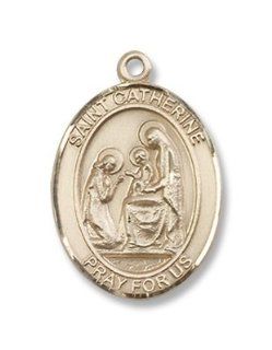 14kt Gold St. Catherine of Siena Medal, Patronage, Patron Saint against fire, bodily ills, Europe, fire prevention, firefighters, illness, Italy, miscarriages, nurses, nursing services, people ridiculed for their piety, sexual temptation, sick people, sick