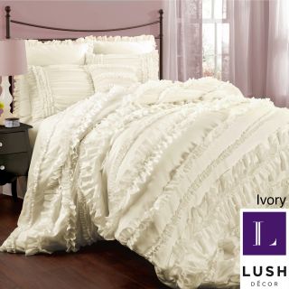 Lush Decor Lush Decor Belle 4 piece Comforter Set Ivory Size King