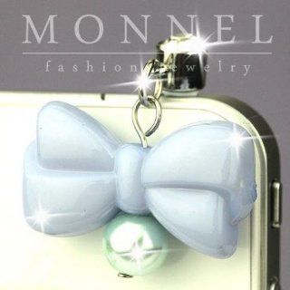 ip556 Cute Plastic Bow Bead Anti Dust Plug Cover For iPhone 4 4S Cell Phones & Accessories