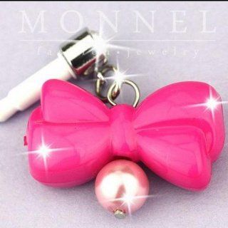 Ip557 Cute Plastic Bow Bead Anti Dust Plug Cover for Iphone 4 4s Cell Phones & Accessories