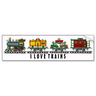 "Train Caboose Car, Train Car Carrier Auto Car,  Bumper Stickers