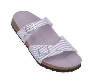 Birkis by Birkenstock Aziza Double Strap Sandals w Colored Footbed —