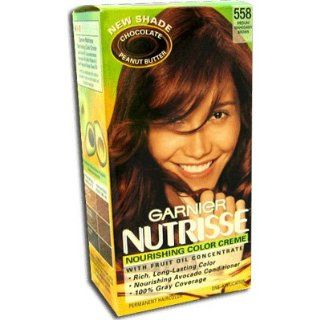 Garnier Nutrisse Permanent Creme Haircolor, #558 Chocolate Peanut Butter (Medium Mahogany Brown)   1 ea  Hair And Scalp Treatments  Beauty