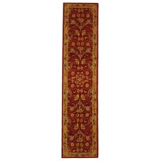 Safavieh Hand made Anatolia Burgundy/ Gold Wool Rug (23 X 16)