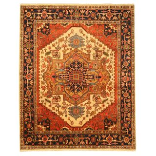 Eorc Hand Knotted Wool Ivory Serapi Rug (9 X 12)