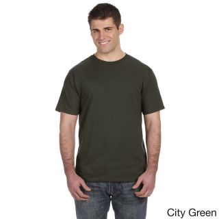 Anvil Mens Ringspun Solid Color Short Sleeve Cotton T shirt Green Size XXL
