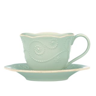 Lenox Ice Blue French Perle Cup And Saucer