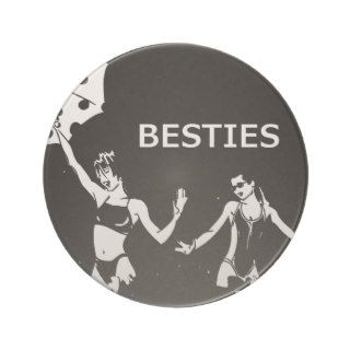 Besties Best Friends on the Beach Beverage Coaster