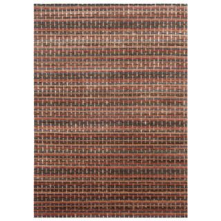 Hand knotted Red/ Orange Transitional Wool/ Silk Rug (56 X 86)