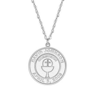 Holy Communion Pendant in Sterling Silver (1 Name and 1 Date)   Zales