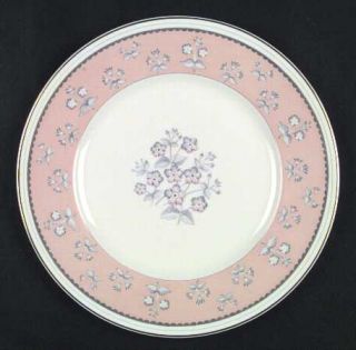 Wedgwood Pimpernel Pink Dinner Plate, Fine China Dinnerware   Pink Rim, Gray&Pin