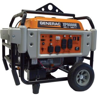 Generac® XP8000E Portable Generator — 10,000 Surge Watts, 8000 Rated Watts, Electric Start, CARB-Compliant, Model# 5935  Portable Generators
