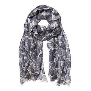 spiral print cashmere scarf by ocabini