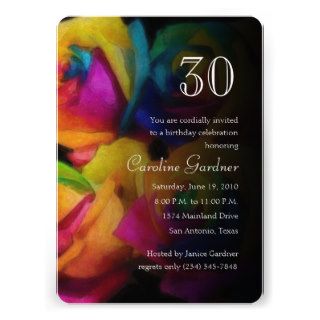 Any Number Birthday Invitation Rainbow Roses