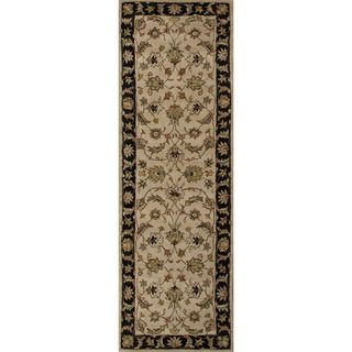 Hand tufted Traditional Oriental Pattern Brown Rug (26 X 6)