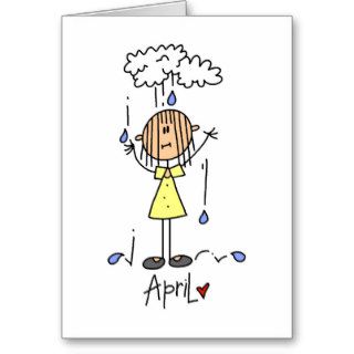 Girl's April Birthday Greeting Cards