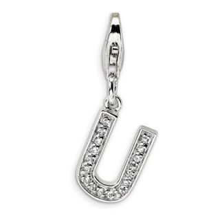 Amore La Vita™ Letter U Charm with Cubic Zirconia in Sterling