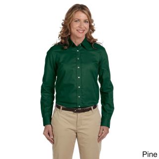 Chestnut Hill Womens Performance Plus Oxford Collared Top Green Size XXL (18)