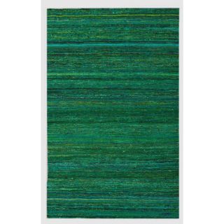 Nuloom Handmade Flatweave Lines Multi Green Rug (47 X 67)