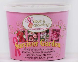 Breast Cancer Survivor Garden Kit (all pink flowers)  Plant Germination Kits  Patio, Lawn & Garden