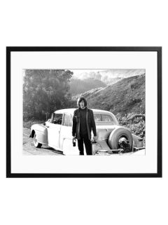 Neil Young and his Classic Car by Ann Moses (Framed) by Sonic Editions