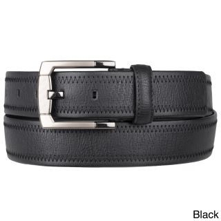 Boston Traveler Mens Topstitched Leather Belt With Single prone Buckle