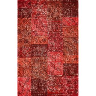 Nuloom Handmade Wool Transitional Patchwork Overdyed Red Rug (5 X 8)