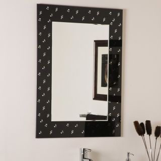 Decor Wonderland 31.5 in H x 23.6 in W Black Rectangular Bathroom Mirror