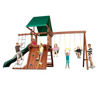 Swing N Slide Jupiter USA Red Ready to Assemble Premier Residential Wood Playset with Swings