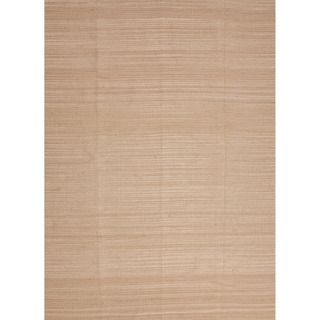 Handmade Flat weave Solid pattern Brown Area Rug (8 X 10)