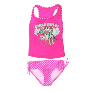 Dc Comics Girls Dc Comics Pink Tankini Swimwear Set Pink Size 4T