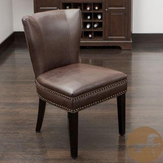 Christopher Knight Home Jackie Brown Leather Accent Dining Chair