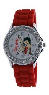 Betty Boop 'Burlesque Thrust' Women's Fashion Red Resin Watch BB W563B Watches