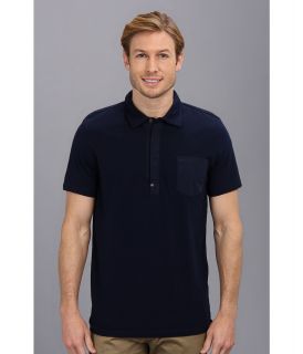 Calvin Klein Jeans Mixed Media S/S Polo Mens Short Sleeve Pullover (Navy)