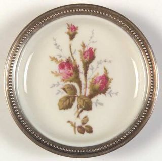 Rosenthal   Continental Moss Rose (Pompadour, Ivory Body) Coaster with Sterling