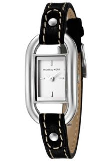 Michael Kors MK2162  Watches,Womens Silver Dial Black Leather, Casual Michael Kors Quartz Watches