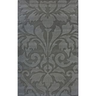 Nuloom Handmade Neutrals And Textures Damask Grey Wool Rug (6 X 9)