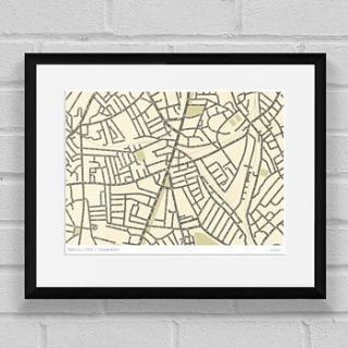 brixton typographic street map by place in print
