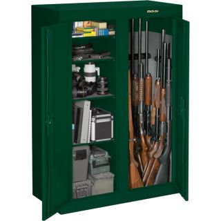 Stack-On Convertible Double Door Gun Cabinet — Green, Key Lock, Model# GCDG-9216-DS  Safes
