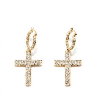 AKKAD "La Croix" Cross Crystal Drop Earrings